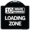 Signmission 10 Minute Parking Loading Zone Heavy-Gauge Aluminum Architectural Sign, 18" x 18", BW-1818-24643 A-DES-BW-1818-24643 - alternate 1